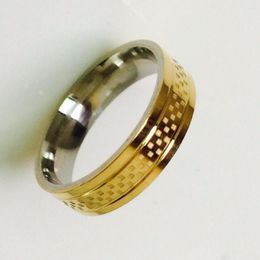 Wedding Rings Cool Simple Men Women Ring Gold Colour Stainless Steel Male Finger Grid Party Fashion Jewellery USA Size 6-14