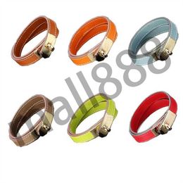 fashion Classic leather Wristband bracelet double layer Crisscross plain men for women stainless bracelets 10 colors Anniversary Gift Holiday Ornaments