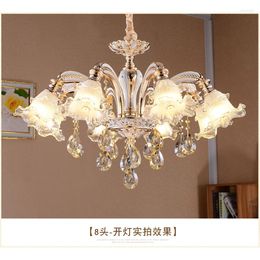 Chandeliers Modern Simple European Chandelier Led E14 Lights Restaurant Lamp Style Bedroom Zinc Alloy Crystal Living Room Fixture