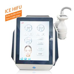 Ice HIFU 62000 Shots Cryo Ultrasound Tech Fat Loss Body Sculpting Anti-wrinkle Face Lifting Body Sliming Anti Ageing Salon Use Machine