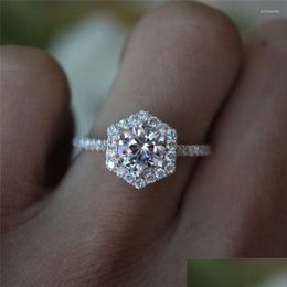 Wedding Rings Wedding Rings Simple Geometric Shaped Cz Ring For Women Gorgeous Lowkey Engagement Accessories Good Quality Statement Dhrjv