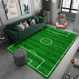 Alfombras 3D Football Field Capet para ni￱os Mat de piso blanda Microfibra Gran Alfombra grande Ni￱os lavables Juego de beb￩s alfombra de ni￱o