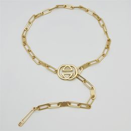 Fashion Designer Chain Belt Ladies Luxury Clothing Belts Women Gold Waistband Man Letter Bronze Chain Waistbands High Quality