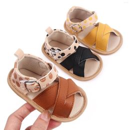 First Walkers Baby Girl Kids Soft Rubber Shoes Infant Girls Open Toe Dot Printed Summer Toddler Flat Sandals