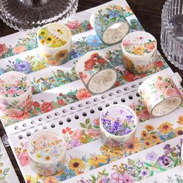 Gift Wrap Amazing Flower Gold Foil Washi Tapes School Supplies Masking Tape Adhesive DIY Scrapbooking Decor Sticker