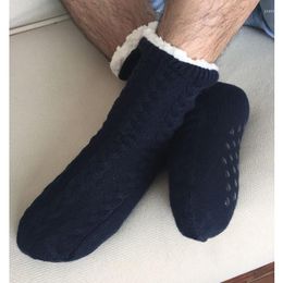 Men's Socks Plus Velvet Thicken Cotton Warm Mens Winter Home Bedroom Shoes Soft Anti Slip Stocking Floor Sleep Christmas Gifts