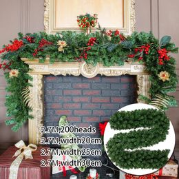 Christmas Decorations 2.7M Xmas Rattan Garland Artificial Pine Tree Wreath Christmas Decorations For Home Table Fireplace Ornament Natal Noel New Year