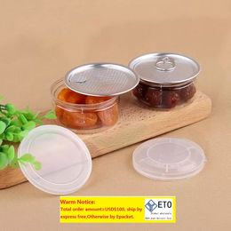 clear plastic jars PET with metal lid airtight tin Can pull ring bho oi Concentrate Container food Herb Storage 58 100 120ML 2OZ