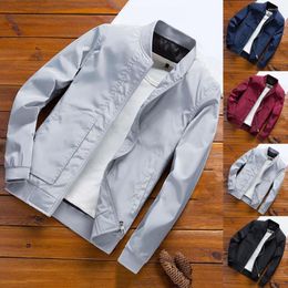 Men's Jackets Fashionable Bomber Jacket Soft Men Coat Eye-catching Exquisite Edging Slim Long Sleeve