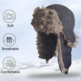 Cycling Caps Ear Flap Hat Plush Lining Windproof Brimless Protection Cold Proof Autumn Winter Thicken Riding Unisex Cap For Outdoor