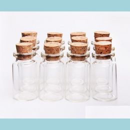 Storage Bottles Jars Storage Bottles Jars Quevinal 500 Pcs/Lot 7Ml Clear Small Cute Mini Cork Stopper Glass Containers Wishing Bot Dhnaq