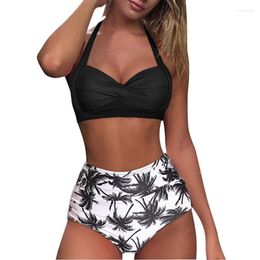 Women's Swimwear Women's 2022 Vintage Retro Bikini Swimsuit Two Piece High Waist Sexy Push Up Women Bathing Suit Beachwear Plus Size