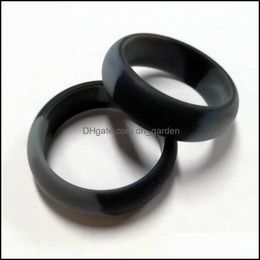 Wedding Rings Wedding Rings 8Mm Military Army Hypoallergenic Sile Finger Black Blue Camouflage Environmental Rubber Ring For Men Wom Dhd85