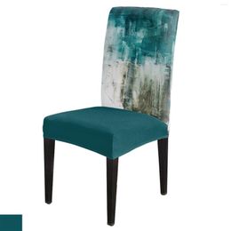 Chair Covers Abstract Art Ocean Oil Painting Style Cover Dining Spandex Stretch Seat Home Office Decoration Desk Case Set