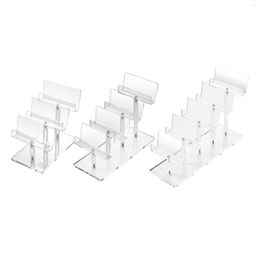 Jewelry Pouches Acrylic Riser Display Shelf Holder Clear For Mobile Phone Business Cards Greeting