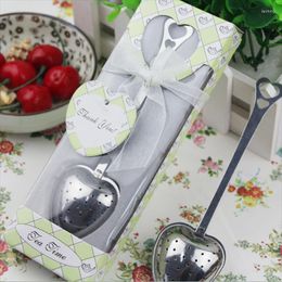 Gift Wrap 10pcs/lot Heart Shaped Tea Infuser Wedding Favors White Green Box Souvenir Giveaways For Guests Drop