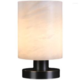 Table Lamps Chinese Style Copper Lamp Villa Model House Living Room Study Marble Decorative Desk Nordic Bedroom Bedside