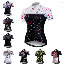 Racing Jackets 2022 Women's Cycling Jersey Short Sleeve Mountain Bike Race Fit Ladies Clothing Full Zipper Bicycle Shirt Top