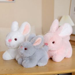 15cm Real Life Fluffy Rabbit Plush Toy Lifelike Bunny Doll Soft Stuffed Animal Pendant Key Chain Birthday Gift for Children Kids