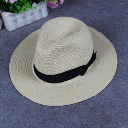 Ball Caps Sun Hats For Women Men Wide Brim Fedora Straw Beach Hat UPF 50