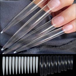 False Nails 10Pcs/set Long Square Full Cover Nail Tips Press On Natural Clear Coffin Diy Manicure Artificial Extra Art Tools