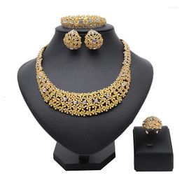Necklace Earrings Set Longqu Dubai Gold Designer Jewellery Wholesale Nigerian Wedding Woman Accessories 2022 Design Bridal