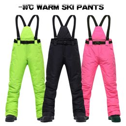 Skiing BIB Pants Ski Women And Men Suspenders Outdoor Sports High Quality Windproof Waterproof Warm Winter Brands Snow Snowboard Trousers L221025