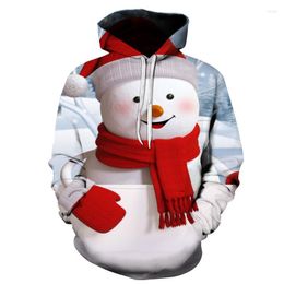 Men's Hoodies Christmas Hoodie Men Women Fashion 3D Printed Fleece Sweatshirt Santa Snowman Pullover Autumn Gifts For Fhildren