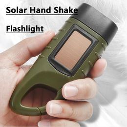 Flashlights Torches Solar Powered LED Hand Crank Dynamo Rechargeable Outdoor Camping Fishing Emergency Light Portable Lighting
