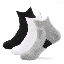 Men's Socks High Quality Men's Outdoor Protect Foot Cotton Sports Breathable Ankle Mesh Casual Short Plus Size 39-45