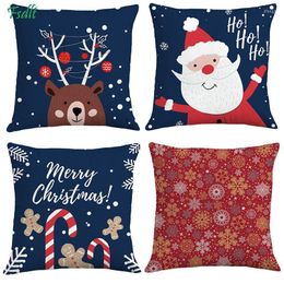 Pillow Pillowcase Christmas Red Snowman Short Plush Super Soft Festive Decoration Print Sofa Chair