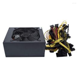 Computer Cables -2000W ATX Modular Mining PC Power Supply Graphics Card Mute Fan Supports 8 Cards