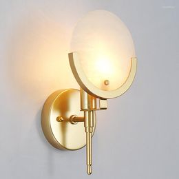 Wandlampen Postmoderne einfache kreative Persönlichkeit Design kreisförmige Marmor Korridor Gang Wohnzimmer Schlafzimmer Lampe