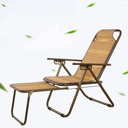 Camp Furniture Enngu Deck Chairs Adult Lunch Break Couch Bamboo Reclining Chair Folding