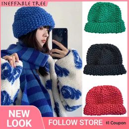 Beanie/Skull Caps Y2K Winter Hat Skullies Beanies Hats Winter Beanies Caps For Men Women Coarse Knit Pineapple Pattern Wool Bonnet Knitted Hat T221020