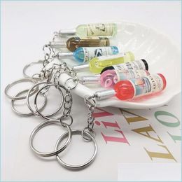 Keychains Lanyards Acrylic Fashion Keychain 1Pcs Wedding Party Gift Beer Wine Bottle Bag Keyring Car Pendant Accessions For Women Dhxvl