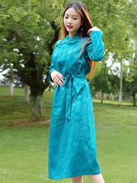 Women stage wear Ethnic clothing Mongolian gown long party dress Elegent Oriental costume Lady festival performance robe