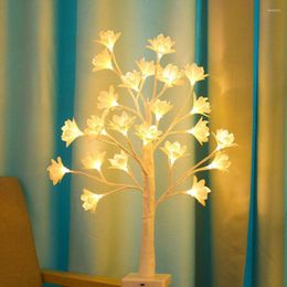 Strings 60CM Christmas Artificial Tree Light 24LED Orchid Glowing Bonsai Bedroom Decoration Romantic Night For Wedding