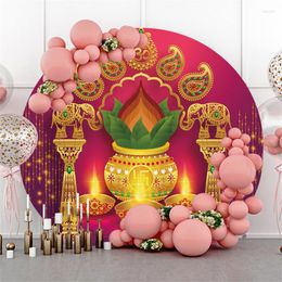 Party Decoration Round Diwali Custom Background Festa Children's Birthday Pozone Backdrop Cover Backdrops Wall Baby Shower