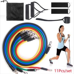 Resistance Bands 11Pcs/Set Portable Latex Pull Rope Ankle Strap Exercise Training Expander Elastic Band Indoor Fitness Tool