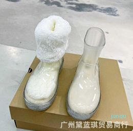 Boots designer Autumn and Winter 2022 New Transparent Film Simple Cute One Foot Socks Rain Jelly YW2P 002