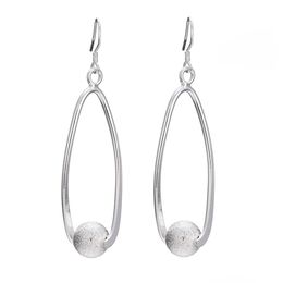 925 Stamped Silver Fine Frosted Beads Dangle Earrings For Women Wild Party Classic Fashion Jewelry