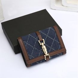 Luxury Mens Wallet Stripe Designer Purse For Womens Jackie 1961 Mini Card Holder High Quality Coin Purses