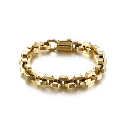 Male Vintage Chain Bracelet Men Hip Hop Golden Stainless Steel Mens Biker Bracelets Link Friends Jewellery Accessories2867