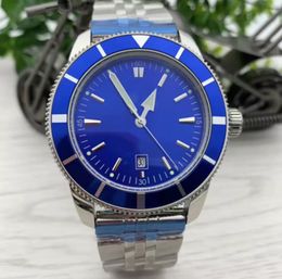 TOP Brand Luxury Men's Automatic Mechanical Watch Super and Ocean Series Date 47MM Stainless Steel Strap Blue Dial Calibre 20 Wristwatches Fret gratuit