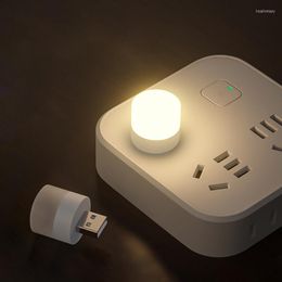 Night Lights USB Plug Lamp Pocket Mini LED Light Portable Mobile Power Bank Charging 5V Small Round Reading Eye Protection