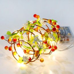 Strings LED 10/20led Pine Copper Wire String Light Battery Powered Holiday Hanging Garland For Christmas Wedding Home Party Decor