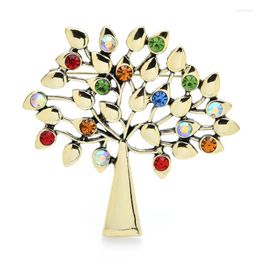 Brooches Wuli&baby Big Vintage Multicolor Tree For Women 2-color Lucky Office Party Brooch Pin Gifts