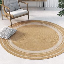 Carpets Natural Jute Round For Living Room Rattan Hand Weaving Rugs Bedside Rug Home Decor Japanese Style Bedroom Door Floor Mat