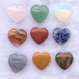 Pendant Necklaces Natural Powder Crystal 2cm Heart-Shaped Gift Love Ornament Gem Handicraft